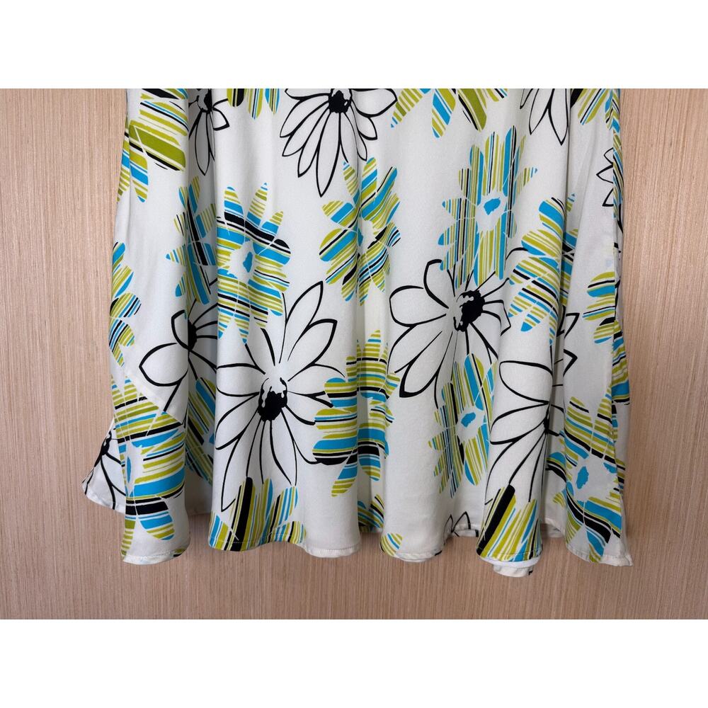 Valerie Stevens 100% Silk Floral Skirt Womens Size 4 Multicolor Event Retro - Picture 4 of 11